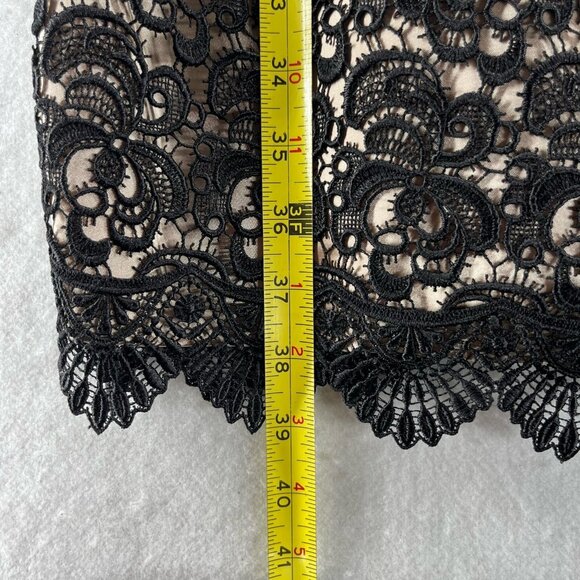 JS Collections Dress Size 6 Sheath Lace Overlay Knee Length Sleeveless Black - Picture 12 of 12